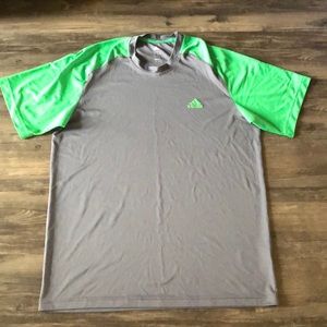 Adidas Climalite Gray Green Shirt size L